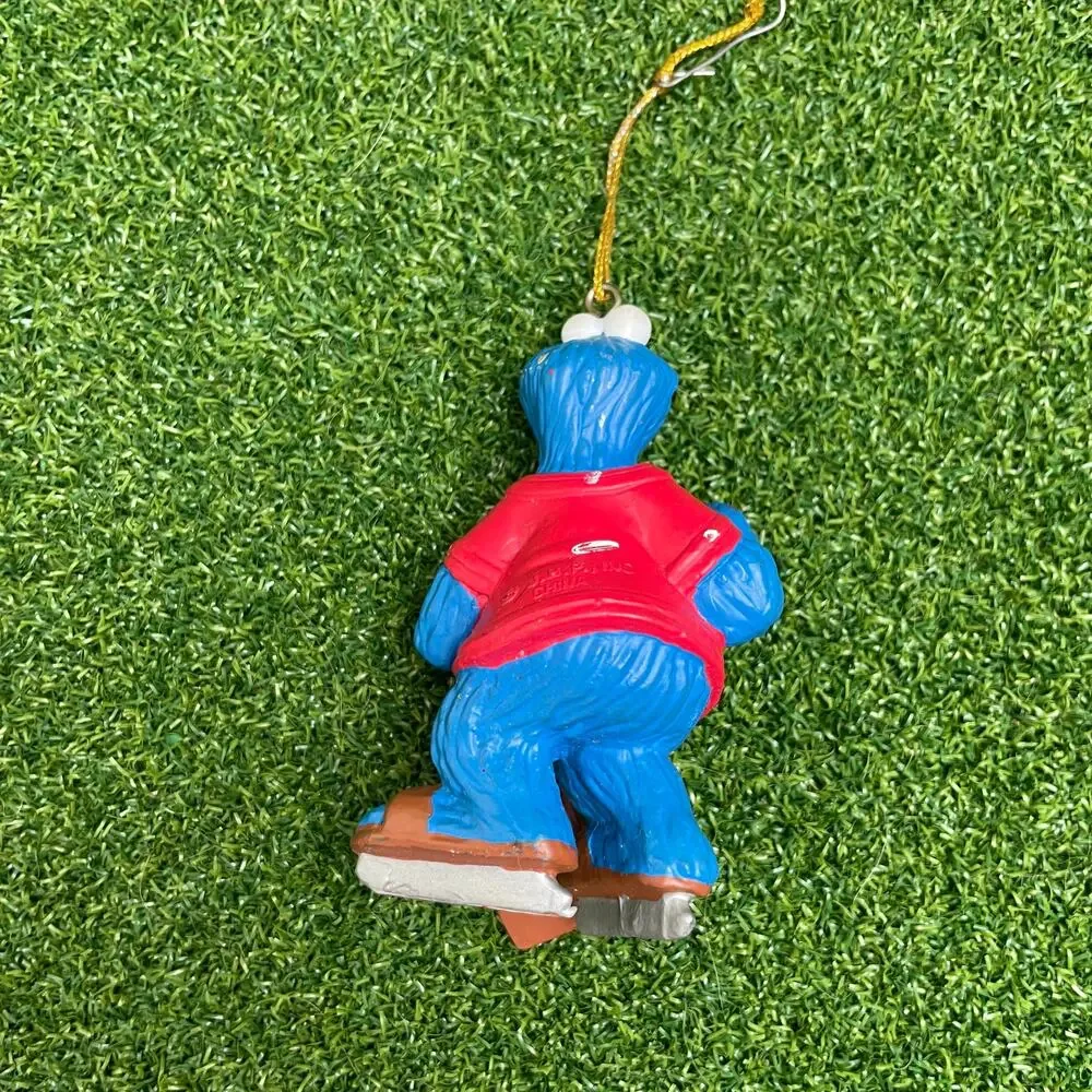 Vintage Sesame Street Cookie Monster Hockey Christmas Ornament